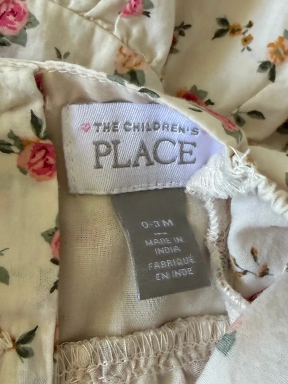 The Children's Place Cream Baby Dress with Pink Floral Print and Diaper Cover - Picture 4 of 5